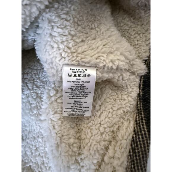 Men’s Jachs NY Wool Blend Sherpa Lined Shirt Jacket with Grey and Black, Size XL - Picture 5 of 5